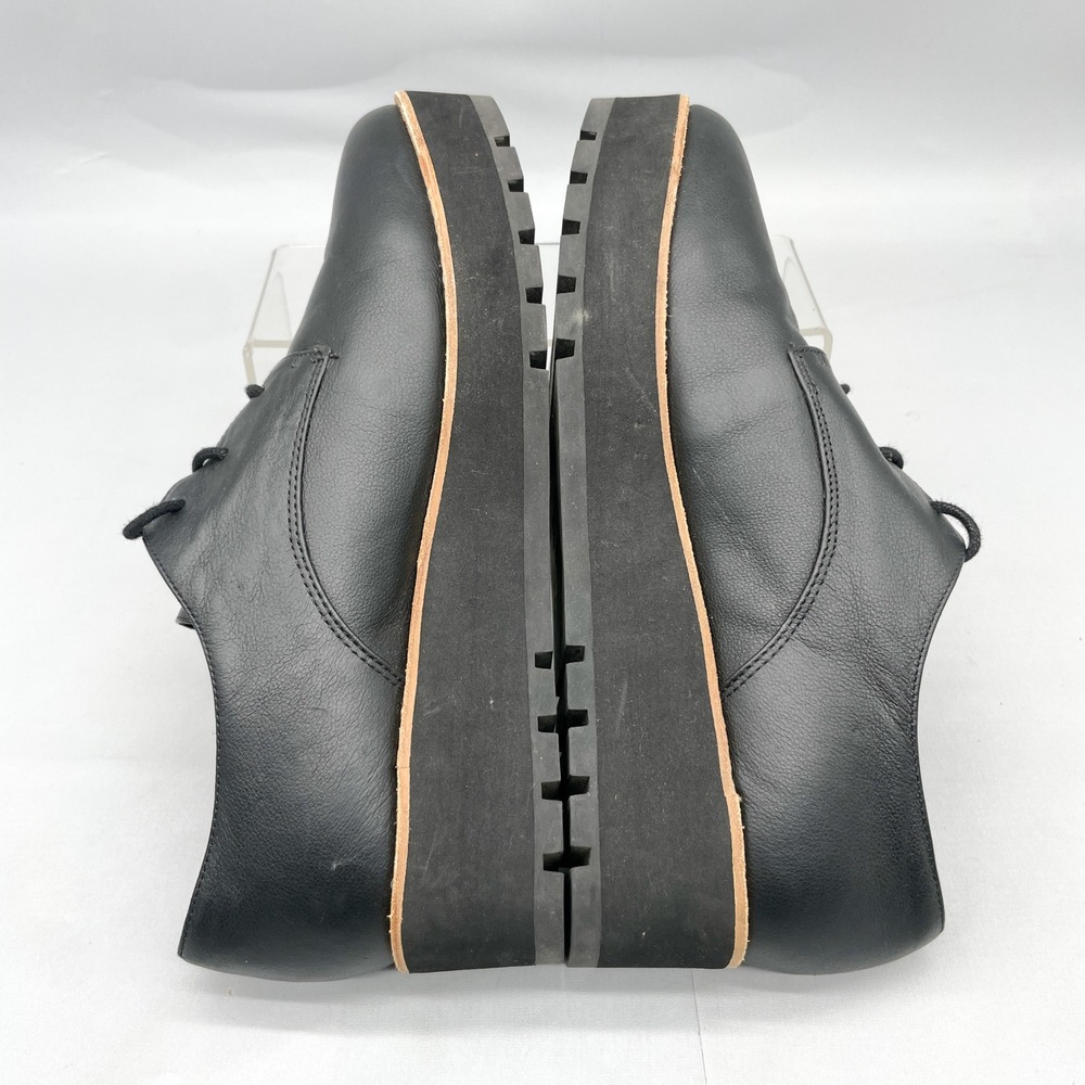 Eileen Fisher Womens 9 Eddy Oxford Black Leather Platform Derby Shoe Chunky Heel - Picture 10 of 12